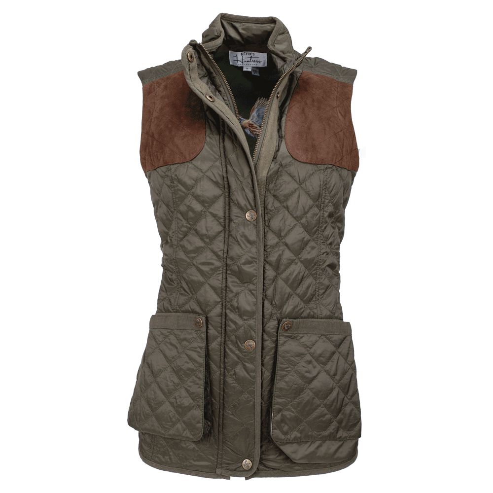 Huntress Quilted Vest with Gamebird Lining-Women's Clothing-Olive Green-XS-Kevin's Fine Outdoor Gear & Apparel