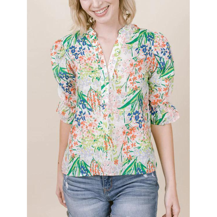Laroque Betsy Blouse-Women's Clothing-BEACHHOUSE FLORAL-S-Kevin's Fine Outdoor Gear & Apparel