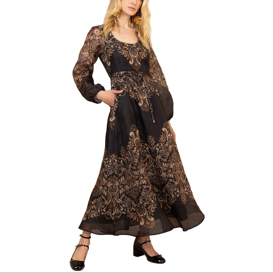 Hale Bob Aspyn Silk Long Dress-Women's Clothing-Kevin's Fine Outdoor Gear & Apparel