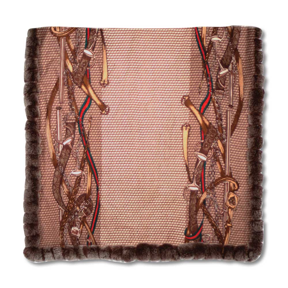 Fur Trimmed Cashmere Blend Shawl-Brown-Kevin's Fine Outdoor Gear & Apparel