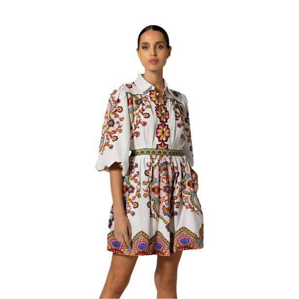 Cleobella Leigh Mini Dress-Women's Clothing-Ivory Largos-S-Kevin's Fine Outdoor Gear & Apparel