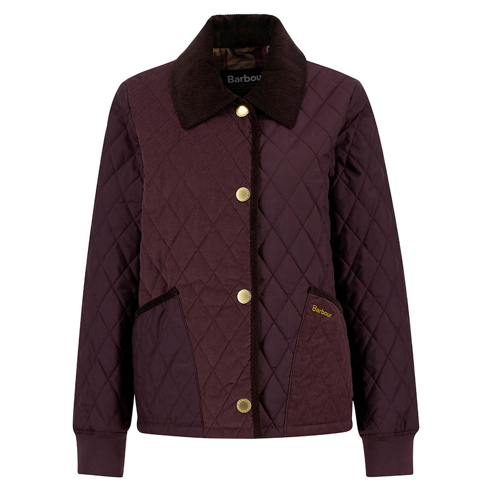 Barbour Marla Quilted Jacket-Women's Clothing-Black Cherry/Dark Brown/Muted-US 4-Kevin's Fine Outdoor Gear & Apparel