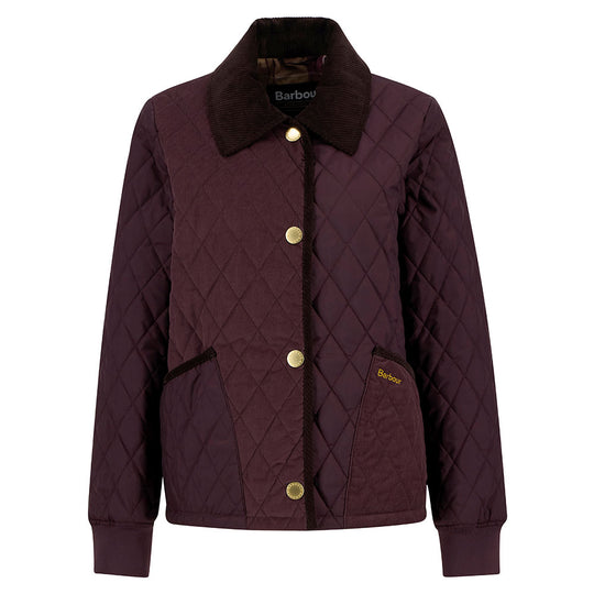 Barbour Marla Quilted Jacket-Women's Clothing-Black Cherry/Dark Brown/Muted-US 4-Kevin's Fine Outdoor Gear & Apparel