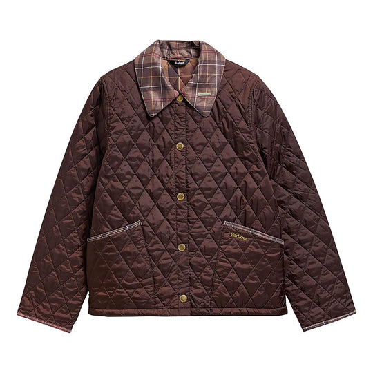 Barbour Icons Tartan Collar Cropped Liddesdale Quilted Jacket-Women's Clothing-Kevin's Fine Outdoor Gear & Apparel