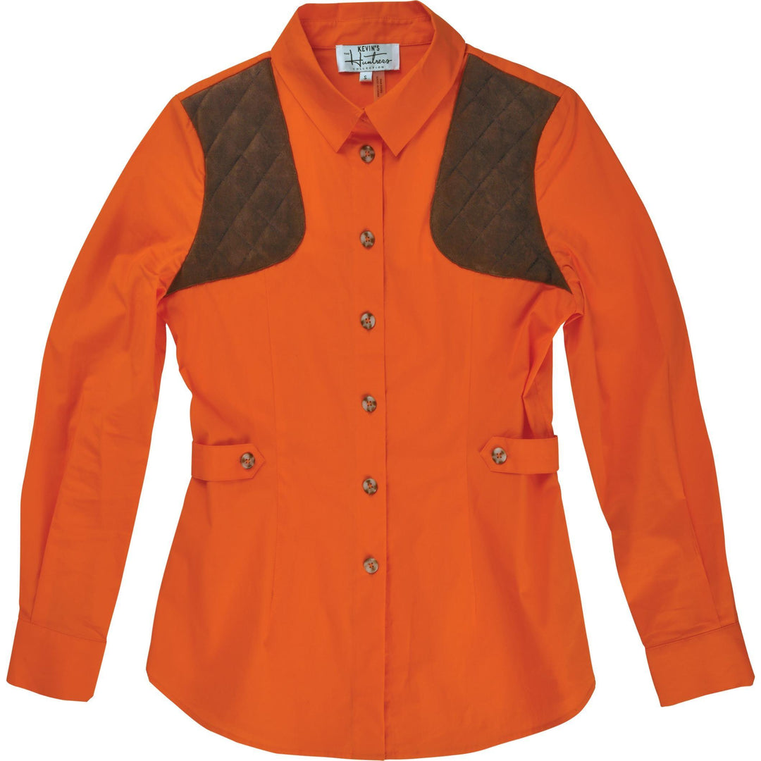 Kevin's Ladies Huntress Untucked Shooting Shirt-Women's Clothing-Orange/Dark Brown-XS-Kevin's Fine Outdoor Gear & Apparel