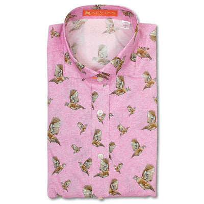 Kevin's Finest Women's Flying Quail Shirt-Women's Clothing-Pink/Quail-XS-Kevin's Fine Outdoor Gear & Apparel