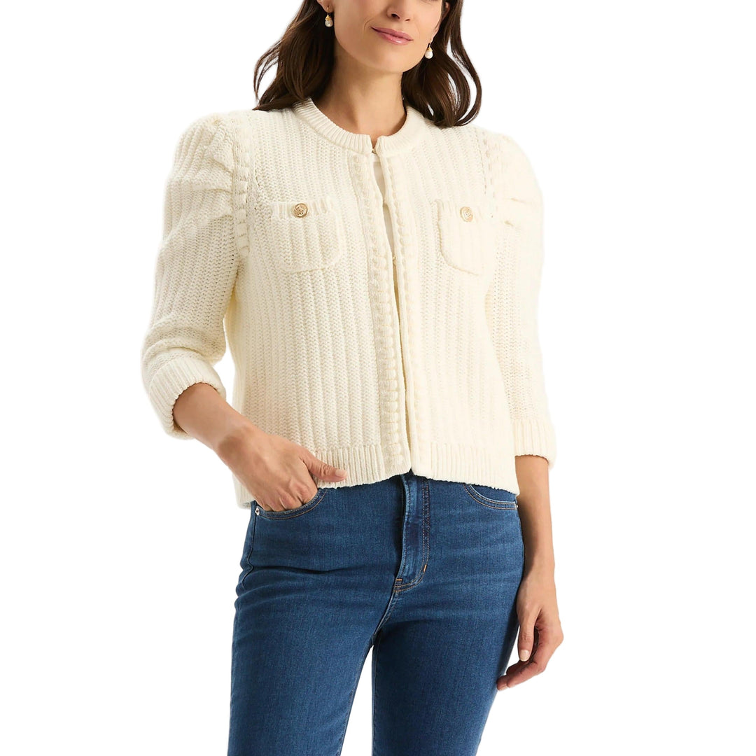 Tyler Boe Liza Cotton Blend Knit Jacket-Women's Clothing-White-XS-Kevin's Fine Outdoor Gear & Apparel