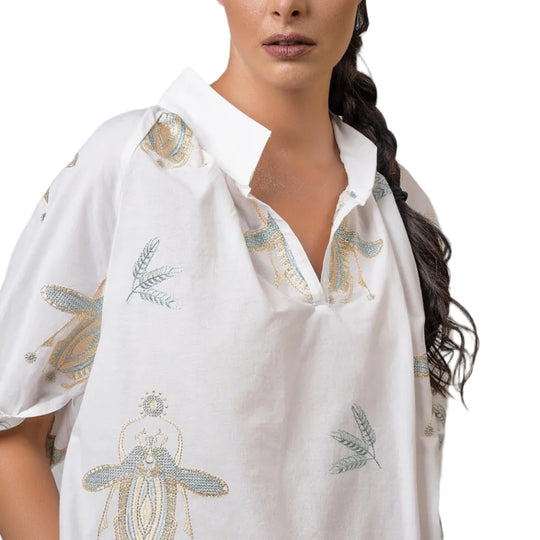 Aether Concept Cotton Top-Women's Clothing-Off White/Green-XS-Kevin's Fine Outdoor Gear & Apparel