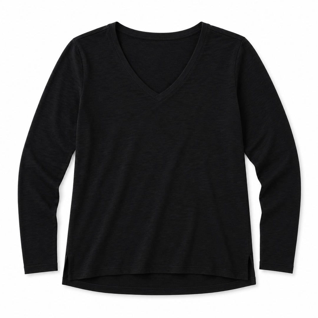 Erin Gray Women's Long Sleeve Jeans V Neck-Women's Clothing-Black-XS-Kevin's Fine Outdoor Gear & Apparel
