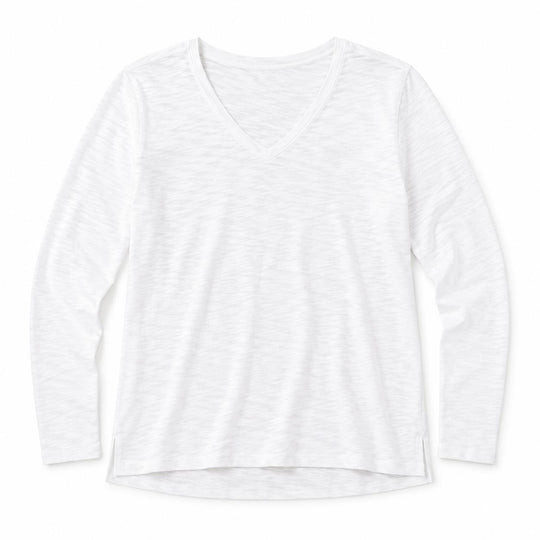 Erin Gray Women's Long Sleeve Jeans V Neck-Women's Clothing-White-XS-Kevin's Fine Outdoor Gear & Apparel