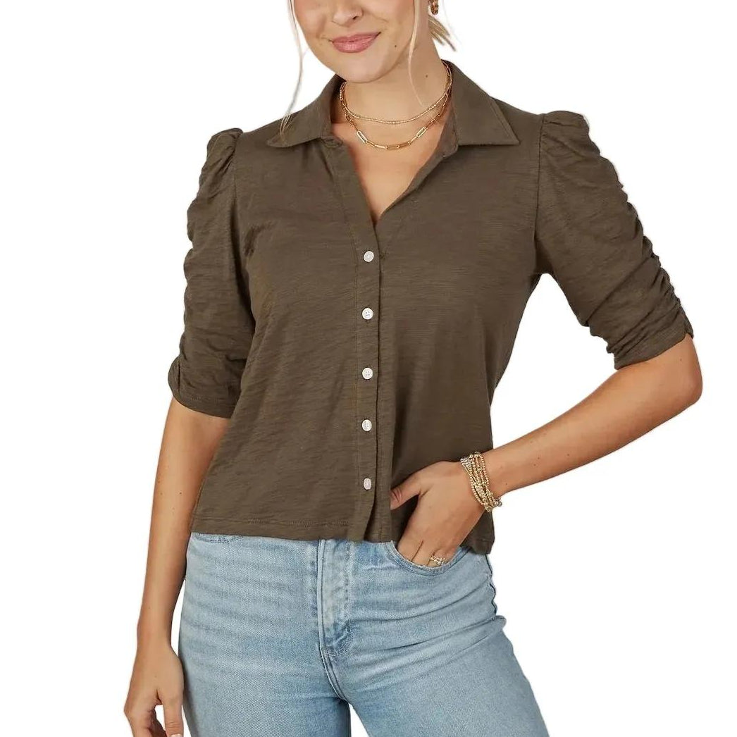 Erin Gray Grace Button-Up Elbow-Length Tee-Women's Clothing-Kevin's Fine Outdoor Gear & Apparel