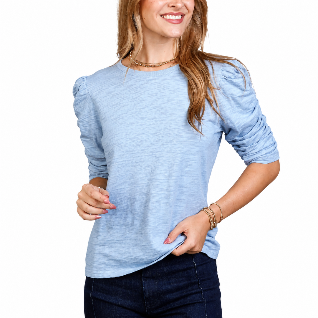 Erin Gray Sophie Ruched Elbow-Length Tee-Women's Clothing-Kevin's Fine Outdoor Gear & Apparel
