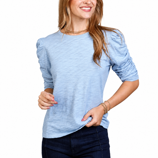 Erin Gray Sophie Ruched Elbow-Length Tee-Women's Clothing-Kevin's Fine Outdoor Gear & Apparel