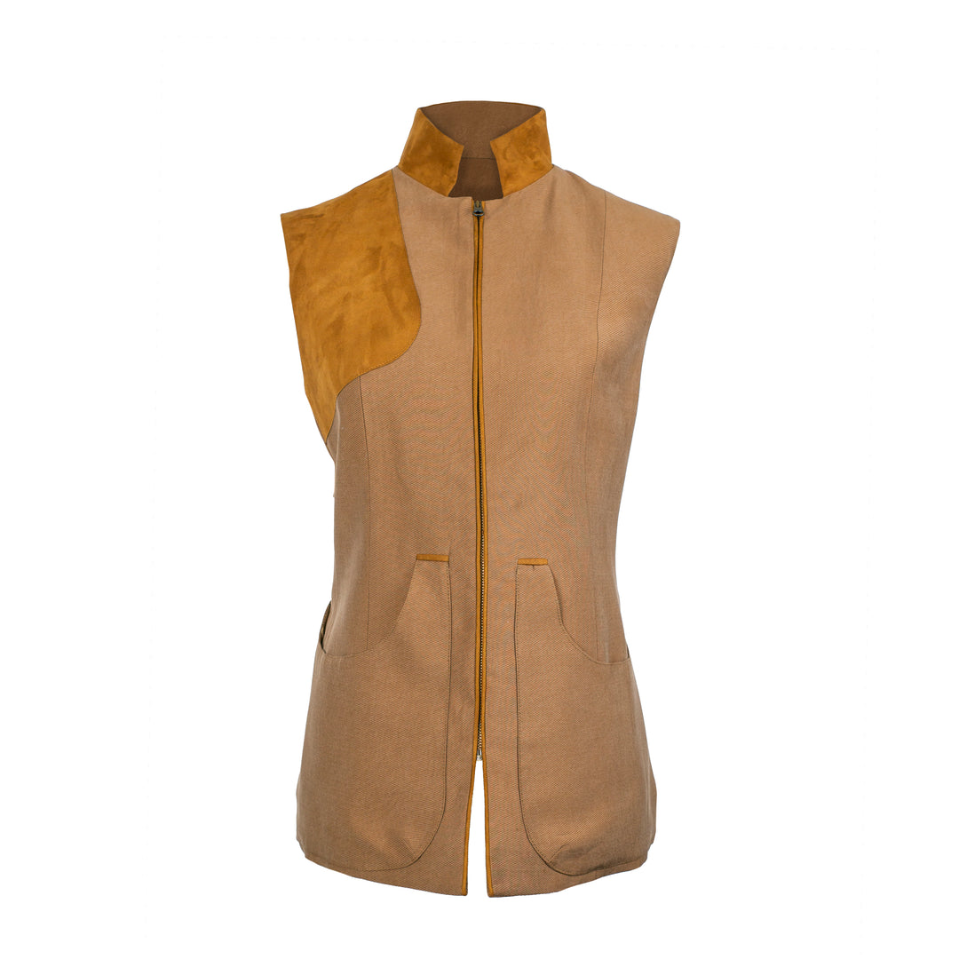 T.ba Ladies Canvas Medallion Vest-Women's Clothing-Brown-36/US 0-Kevin's Fine Outdoor Gear & Apparel