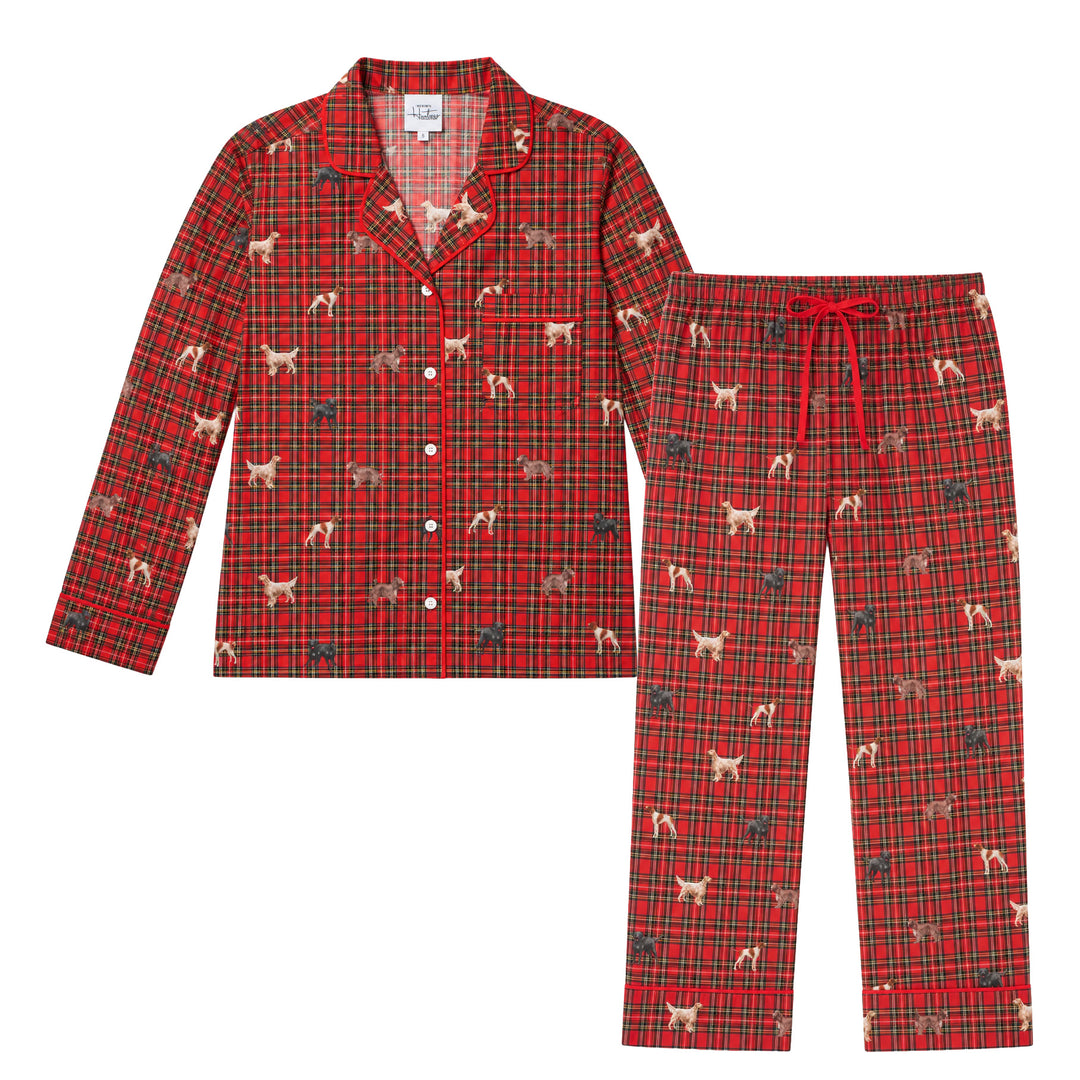 Kevin's Ladies Holiday Tartan Hunt Dog Pajama Set-Women's Clothing-Kevin's Fine Outdoor Gear & Apparel