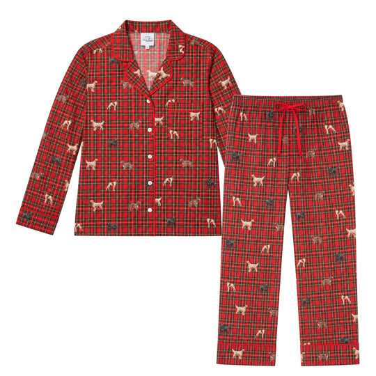 Kevin's Ladies Holiday Tartan Hunt Dog Pajama Set-Women's Clothing-Kevin's Fine Outdoor Gear & Apparel