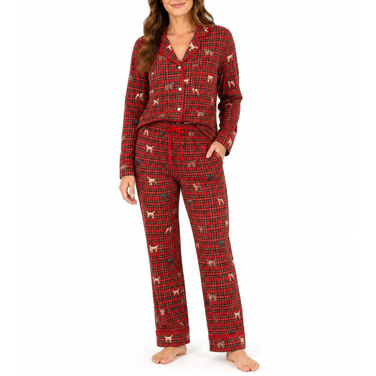 Kevin's Ladies Holiday Tartan Hunt Dog Pajama Set-Women's Clothing-Kevin's Fine Outdoor Gear & Apparel