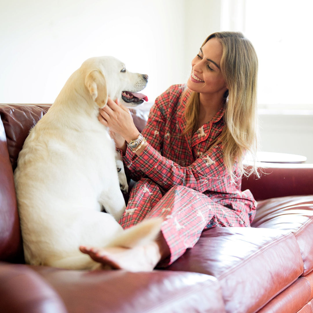 Kevin's Ladies Holiday Tartan Hunt Dog Pajama Set-Women's Clothing-Kevin's Fine Outdoor Gear & Apparel