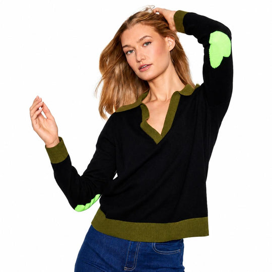 Lisa Todd Women's Polo Pop Sweater-Women's Clothing-Onyx-XS-Kevin's Fine Outdoor Gear & Apparel