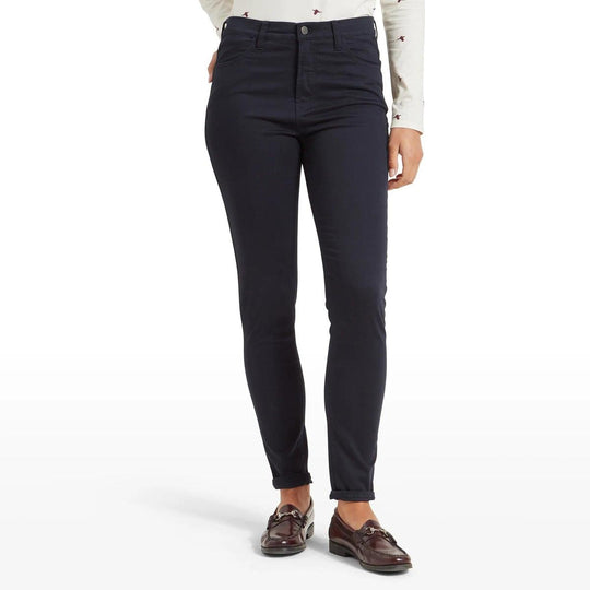 Schoffel Ladies Poppy slim-fit high-rise jeans in navy cotton-modal blend with classic five-pocket styling.
