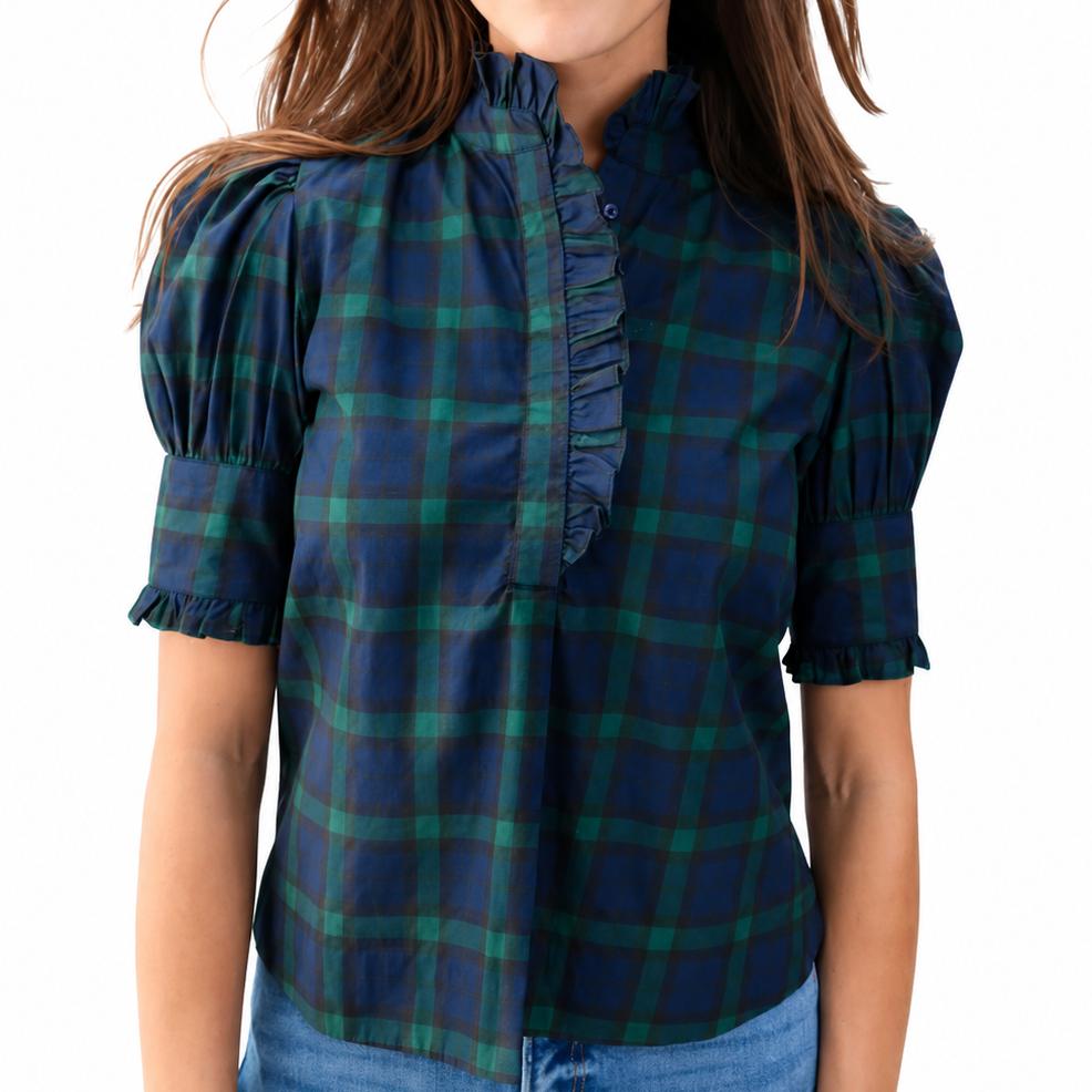 Navy Bleu Westport Top-Women's Clothing-Navy Tartan Plaid-XS-Kevin's Fine Outdoor Gear & Apparel