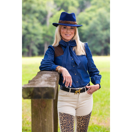 Kevin's Huntress Long Puff Sleeve Tie Blouse-Women's Clothing-Kevin's Fine Outdoor Gear & Apparel