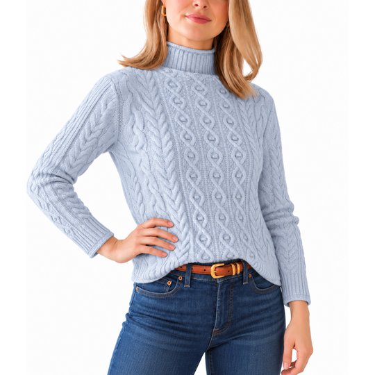 Alashan Cashmere Ingrid Cable Mock Neck-Women's Clothing-Kevin's Fine Outdoor Gear & Apparel
