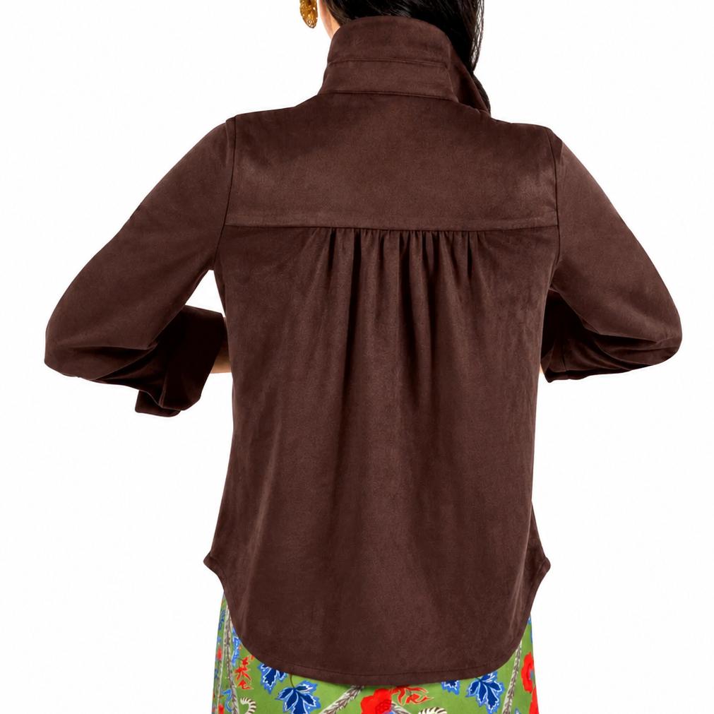 Gretchen Scott Ruffle Rumble Blouse-Ultra Suede-Women's Clothing-Kevin's Fine Outdoor Gear & Apparel