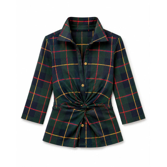 Gretchen Scott Twist & Shout Top Plaidly Cooper-Women's Clothing-Kevin's Fine Outdoor Gear & Apparel