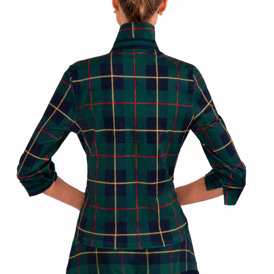 Gretchen Scott Twist & Shout Top Plaidly Cooper-Women's Clothing-Kevin's Fine Outdoor Gear & Apparel
