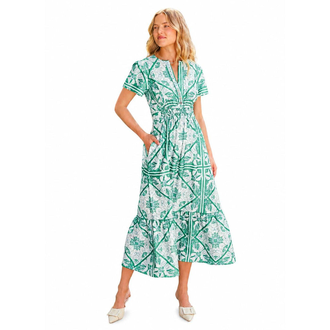 Sheridan French Eloise Dress-Women's Clothing-Meadow Zellige Tile-XS-Kevin's Fine Outdoor Gear & Apparel