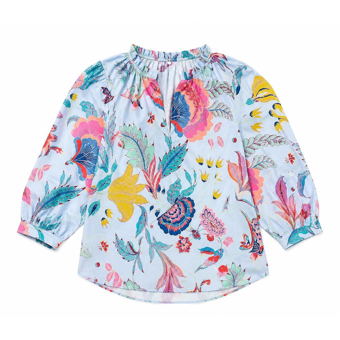 Sheridan French Cameron Blouse-Women's Clothing-Azure Garden Bouquet-XS-Kevin's Fine Outdoor Gear & Apparel