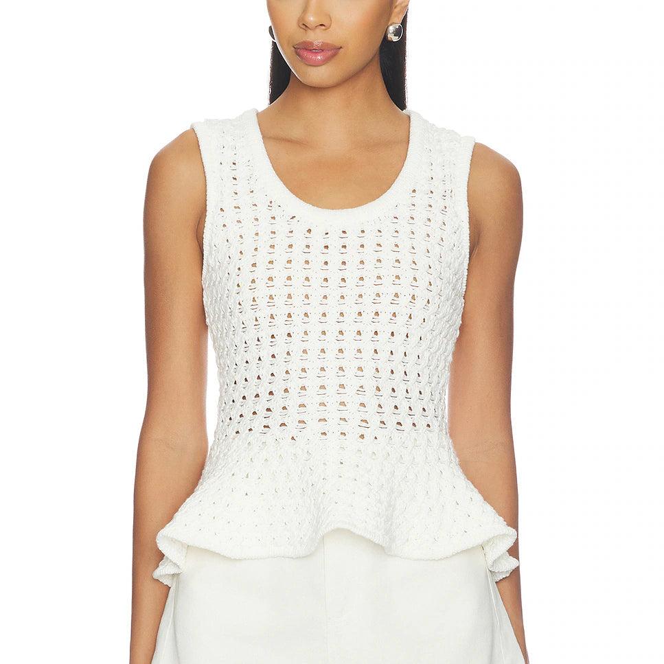 Pistola Women's Anna Peplum Openwork Sweater Tank Top-Women's Clothing-Kevin's Fine Outdoor Gear & Apparel