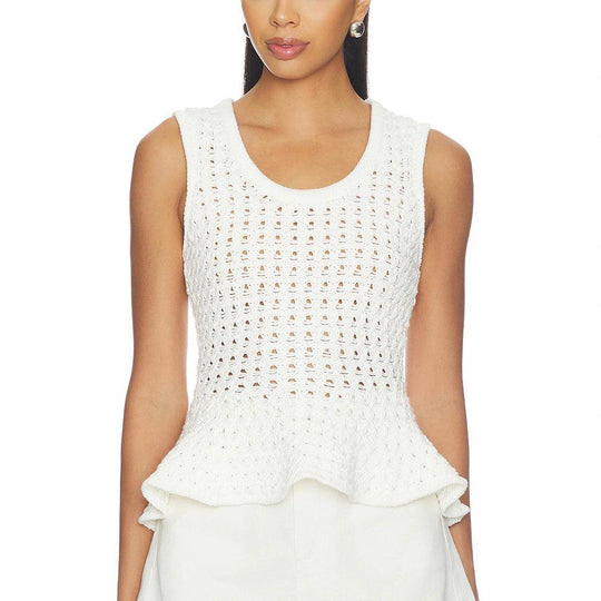 Pistola Women's Anna Peplum Openwork Sweater Tank Top-Women's Clothing-Kevin's Fine Outdoor Gear & Apparel
