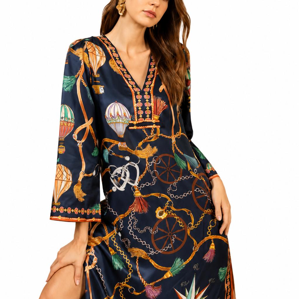Hale Bob Valery Silk Long Dress-Women's Clothing-Kevin's Fine Outdoor Gear & Apparel