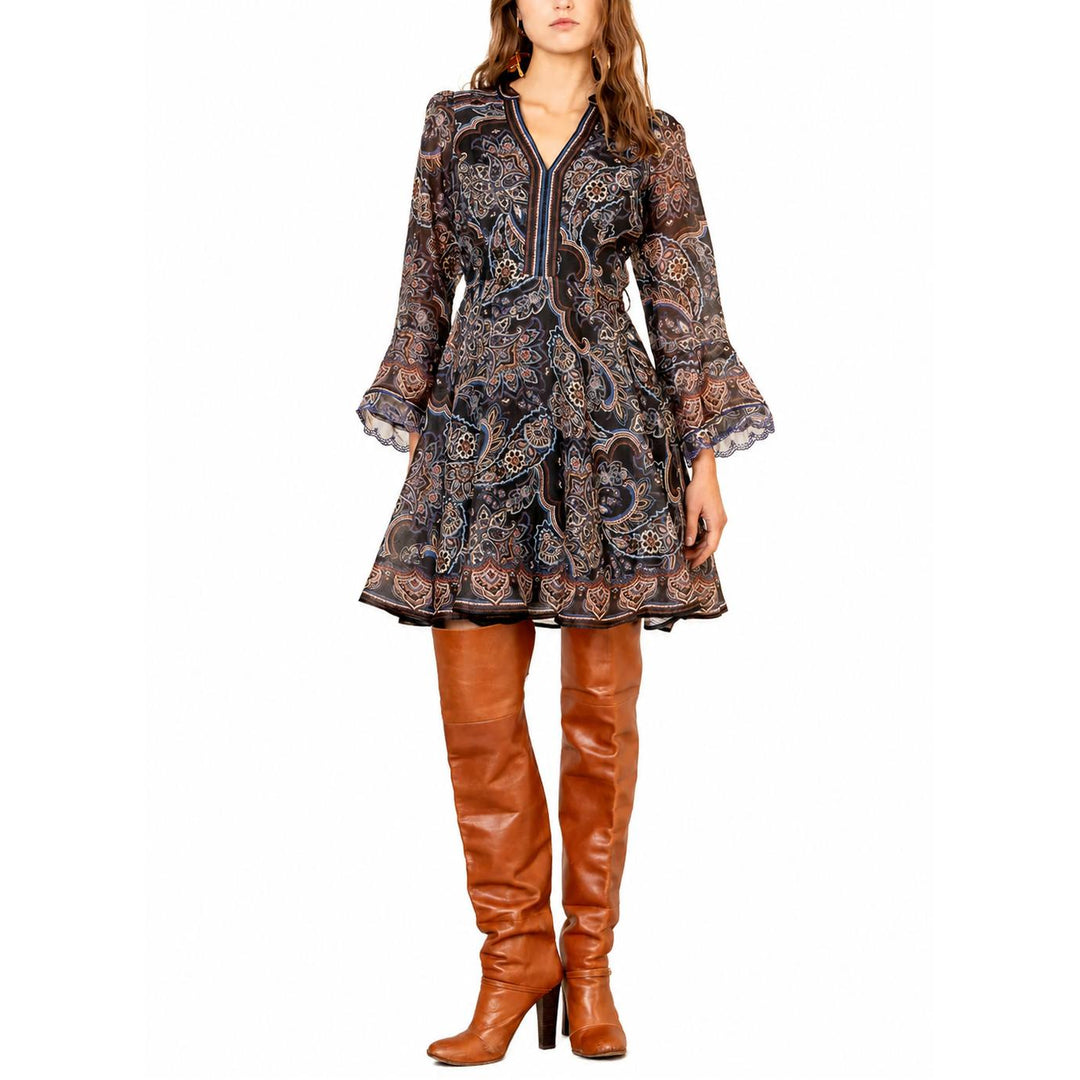 Hale Bob Artemis 3/4 Sleeve Short Dress-Women's Clothing-Black-XS-Kevin's Fine Outdoor Gear & Apparel
