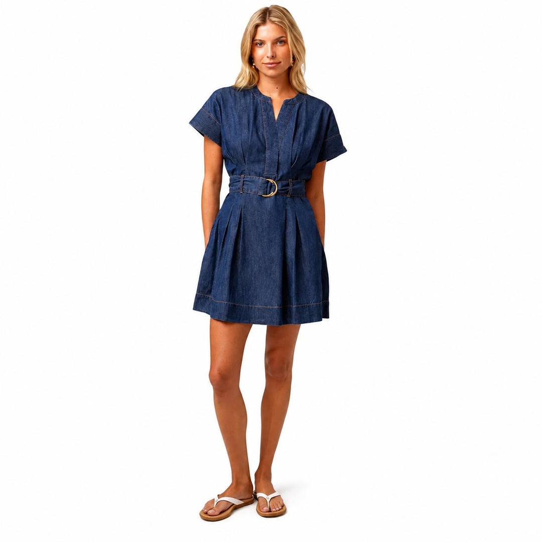 Shore Sonya Denim Mini Dress-Women's Clothing-Blue Wash-XS-Kevin's Fine Outdoor Gear & Apparel