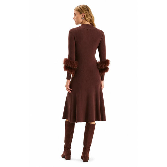 Tyler Boe Celia Knit Fur Sleeve Dress-Women's Clothing-Kevin's Fine Outdoor Gear & Apparel