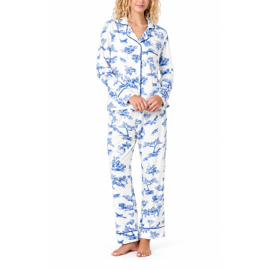 The Cat's Field & Feather Pima Knit Long Sleeve Pajama Set