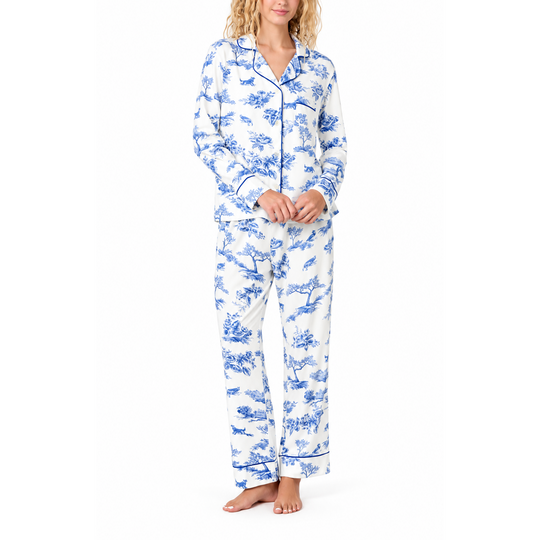 The Cat's Field & Feather Pima Knit Long Sleeve Pajama Set