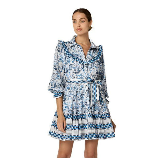 Cleobella Lotte Mini Dress-Women's Clothing-Vintage Blue-S-Kevin's Fine Outdoor Gear & Apparel