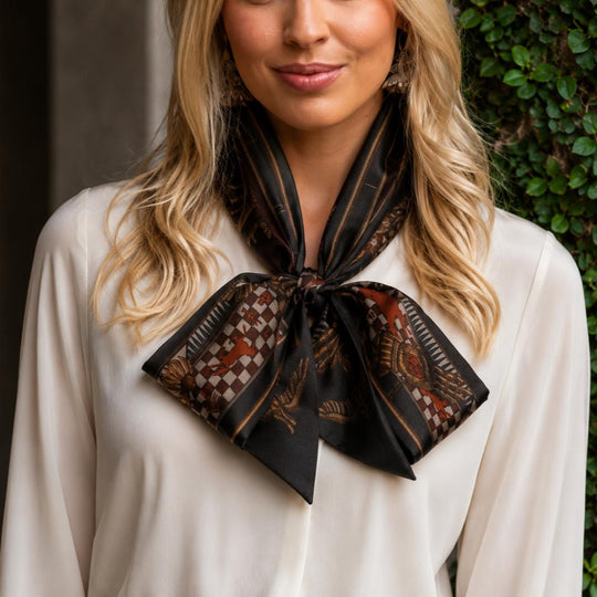 Sabina Savage Secrets of the Bison Large Silk Ribbon-Women's Accessories-Kevin's Fine Outdoor Gear & Apparel