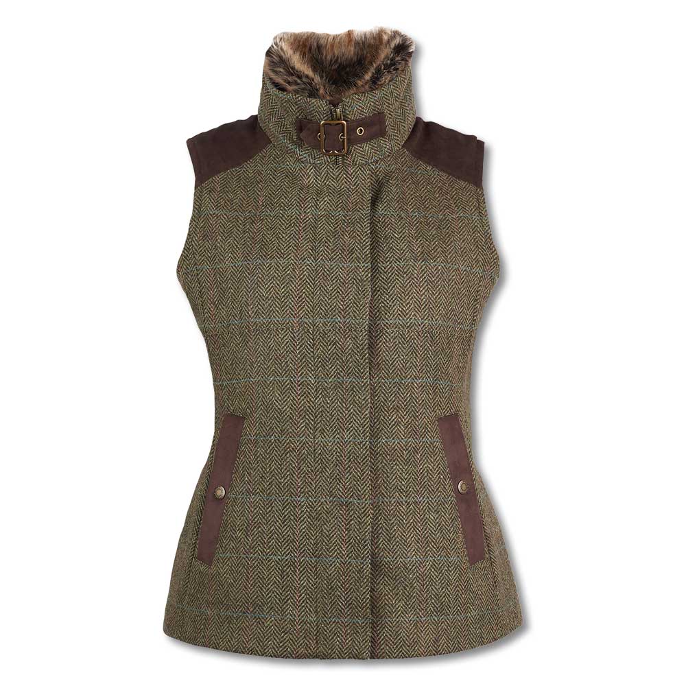 Barbour Alder Wool Gilet-Gardenia/Brown-4-Kevin's Fine Outdoor Gear & Apparel