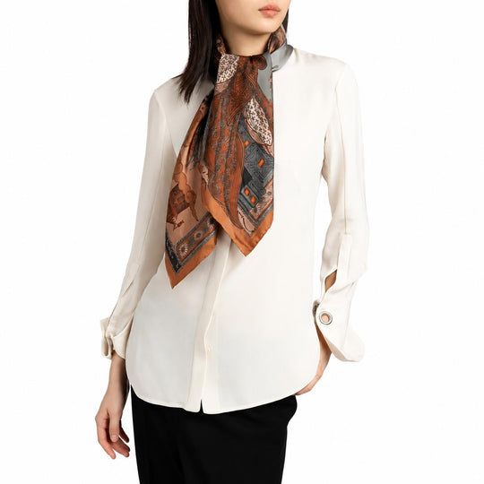 Sabina Savage The Song Deer 35" Silk Scarf-Women's Accessories-Kevin's Fine Outdoor Gear & Apparel