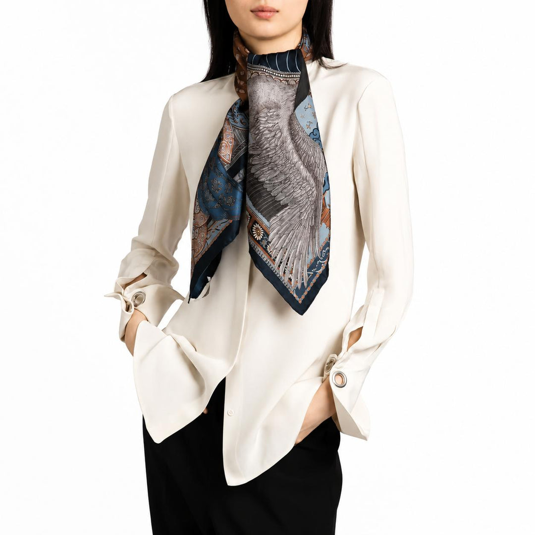 Sabina Savage The Song Deer 35" Silk Scarf-Women's Accessories-Kevin's Fine Outdoor Gear & Apparel