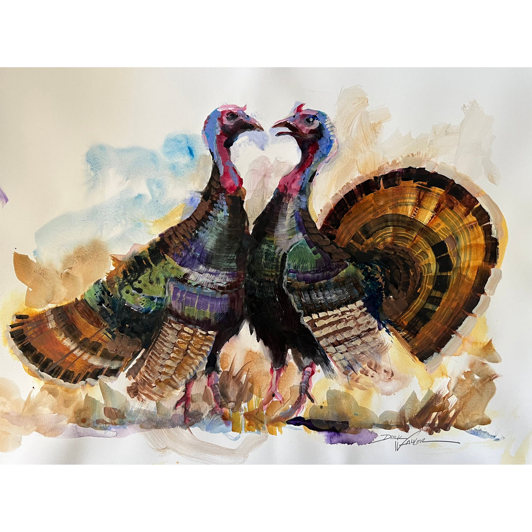 "I Wish You Would Court My Girl Wild Turkeys" Painting By Dirk Walker-Home/Giftware-Kevin's Fine Outdoor Gear & Apparel