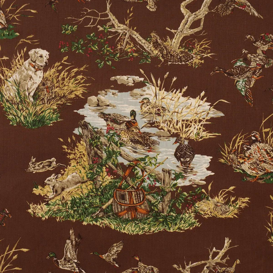 Schumacher Dog and Duck Linen Pillows-Brown-Kevin's Fine Outdoor Gear & Apparel