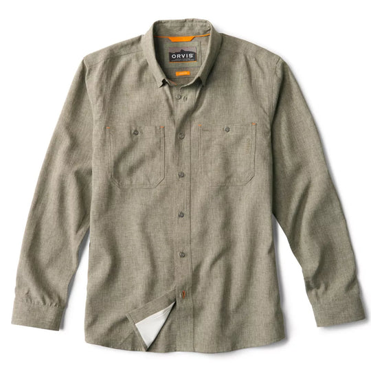 Orvis Chambray Long Sleeve Work Shirt-Men's Clothing-Tarragon-S-Kevin's Fine Outdoor Gear & Apparel