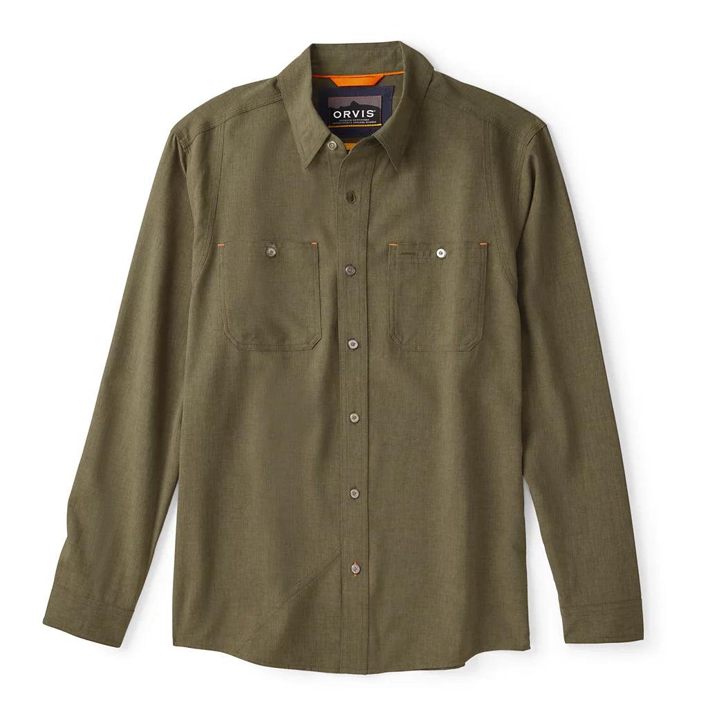 Orvis Tech Chambray Long-Sleeve Work Shirt-Men's Clothing-Deep Tarragon-S-Kevin's Fine Outdoor Gear & Apparel