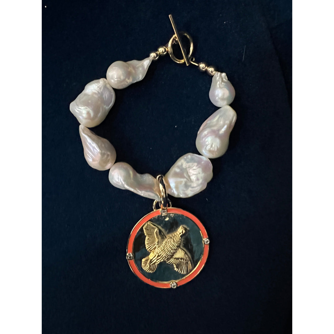Kevin's Baroque Freshwater Pearl Bracelet-WOMEN-Orange-Medium-Kevin's Fine Outdoor Gear & Apparel